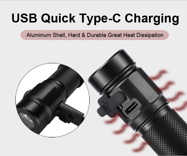 1000 Lumen Rechargeable Keychain Flashlight , IP66 Mini Torch Light With 18350 Battery