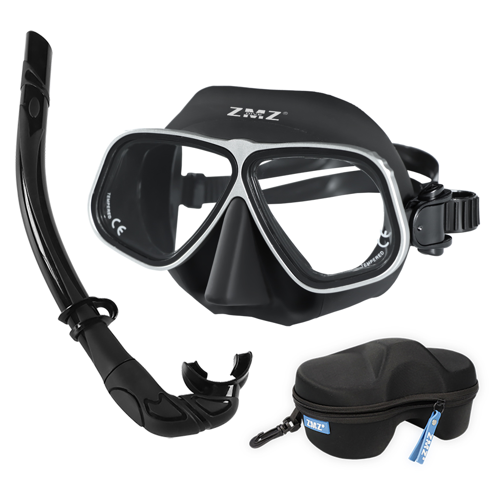 Universal Surfing Spearfishing Snorkel Mask Set With Breathing Tube