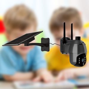 4MP Solar Battery Security Camera 2K WiFi Cloud Storage 8W Solar Panel
