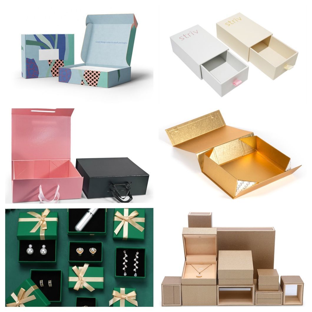 Foldable Rigid Cardboard Cosmetics Makeup Jewelry Clothes Magnetic Folding Closure Shopping Black Paper Gift Packaging Packing Box for Watch Wedding Party