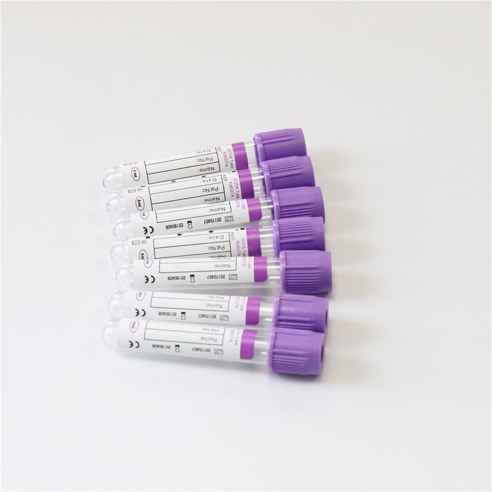 Medical Edta K2 K3 Blood Collection Tube Customized Lavender Head Cover