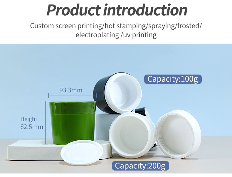 Other Cosmetic 100ml 200ml Custom Capacity Round Plastic Cosmetic Cream Jar with Repeatable Filling and Plastic Cap