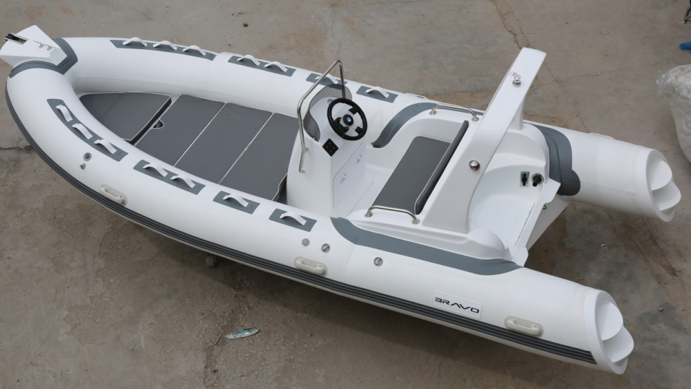 2022 inflatable boat with motor 17ft PVC or hypalon with sundeck light grey RIB520C