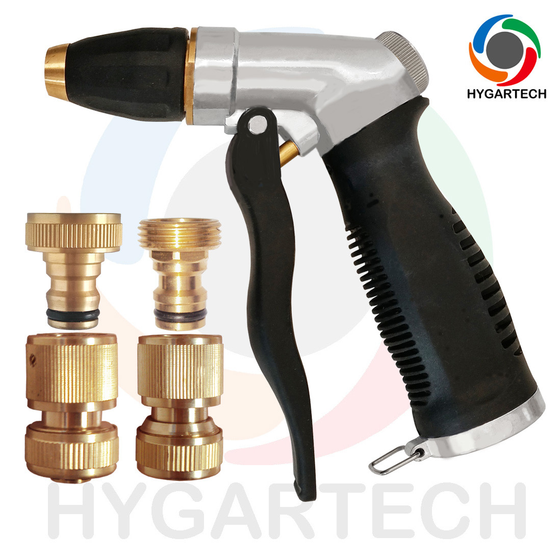 Metal Hose Nozzle Washing Gun With Front Trigger Control