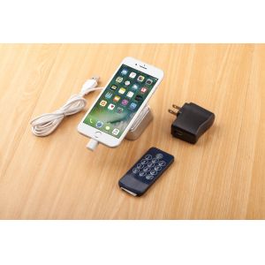 COMER smartphone shop display security desktop stand with charger and remote