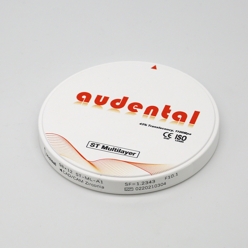 Audental 98 ST Dental Zirconia Block 1100MPA 43% TRANSLUCENCY Color A1,A2,A3