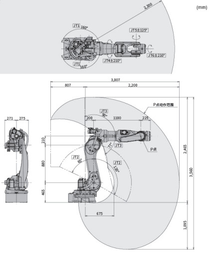 BX100N Kawasaki Robot Arm Floor Mounting Commercial Robotic Arm