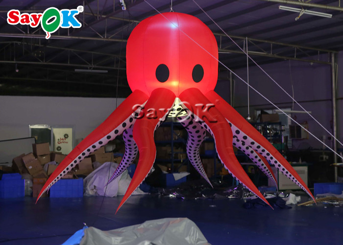 Red 190T Nylon Octopus Tentacles 3m Inflatable Lighting Decoration