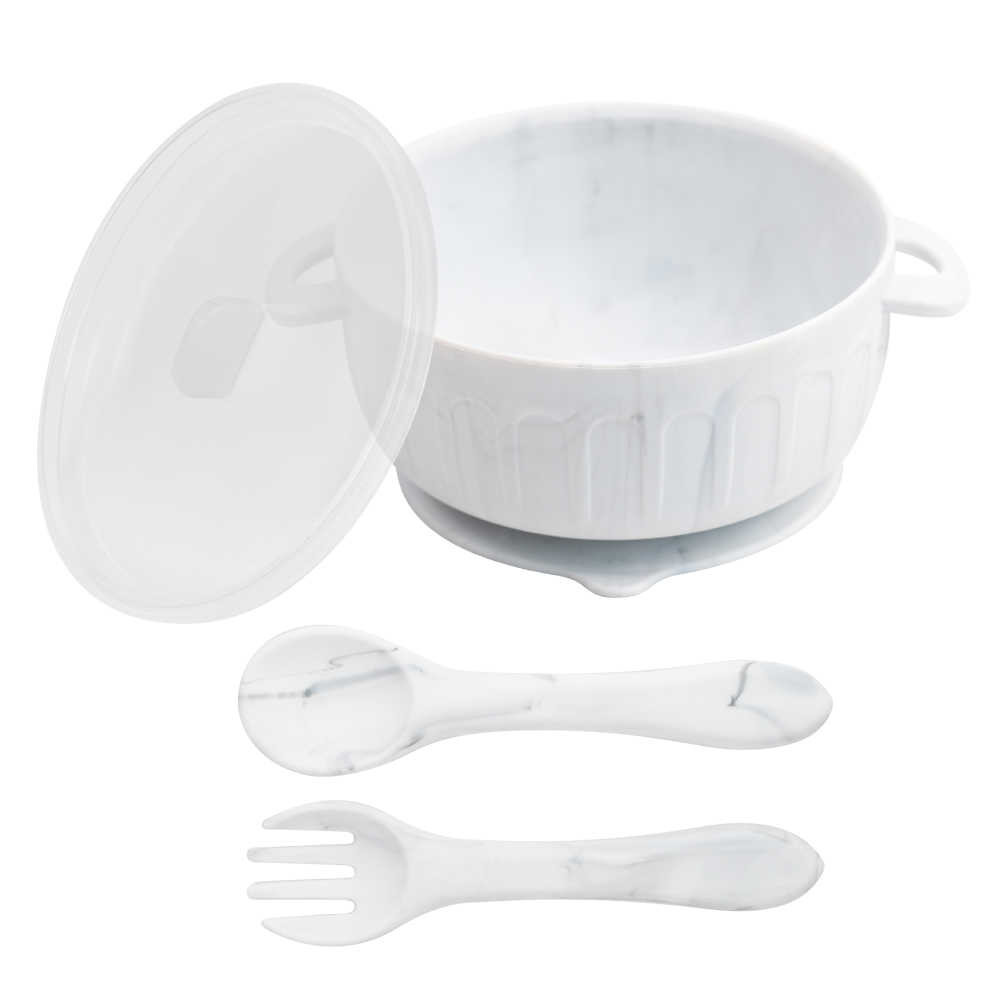 400ml Baby Silicone Feeding Set Silicone Feeding Bowl For 0-3 Years Old Kids