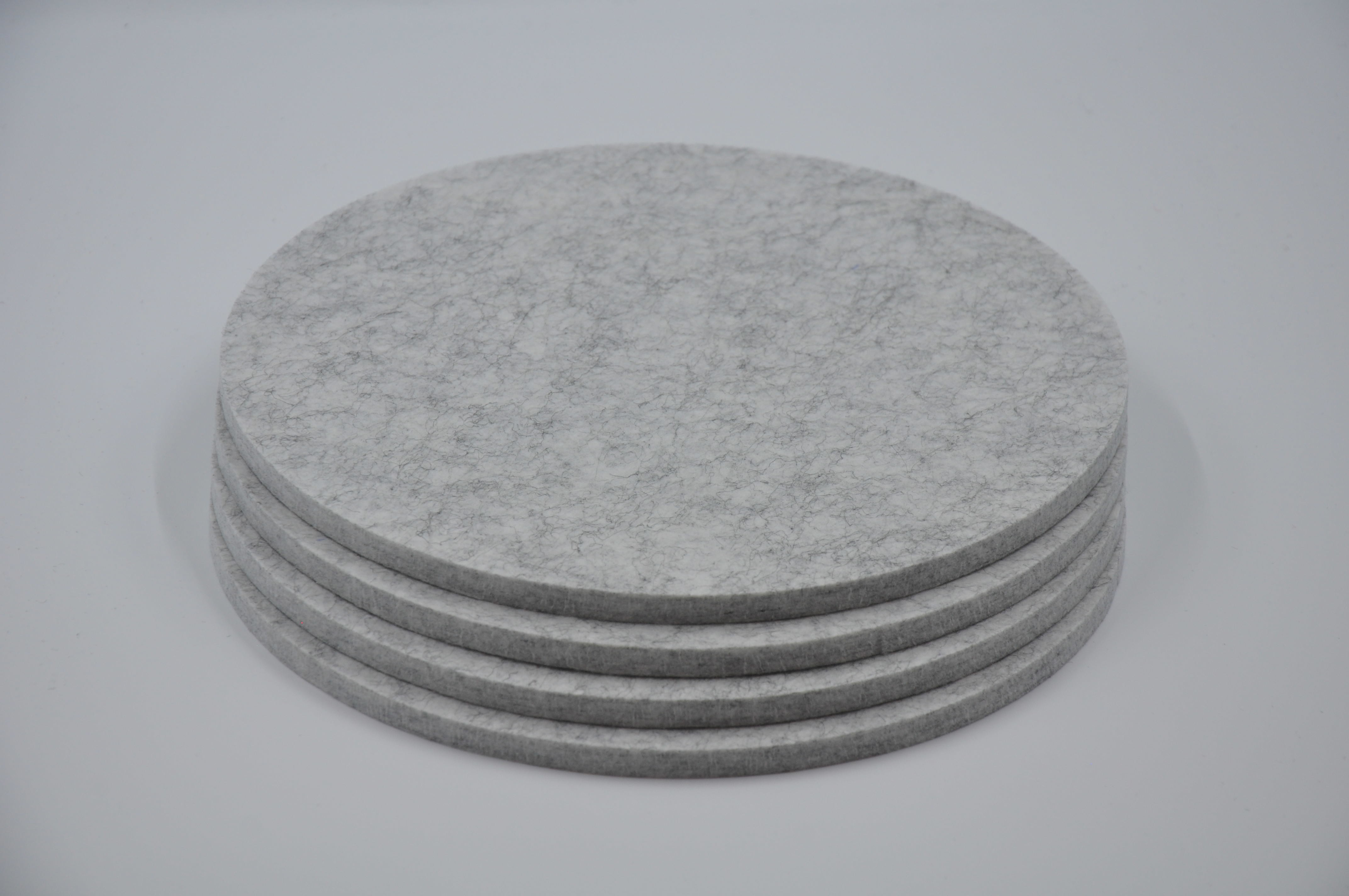 Felt Polyester Fiber Round Acoustic Panels Sound Absorbing Customized For Auditorium
