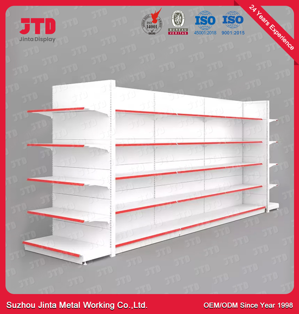 Modern Supermarket Display Shelving For Retail Store Shop Metal Supermarket Rack