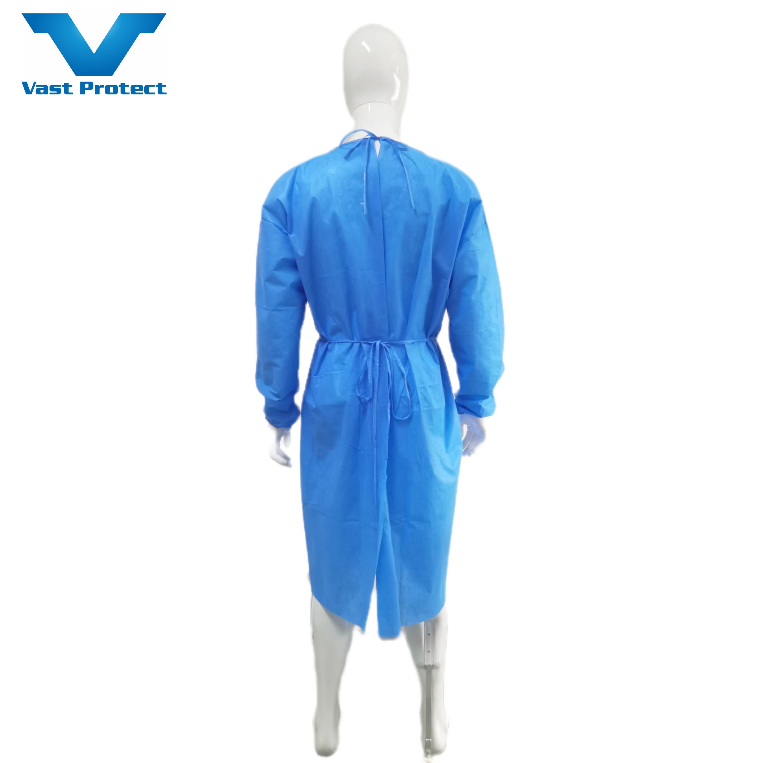 SMS Non Woven Fabric Blue Waterproof Isolation Gown For Class I Instruments OEM Offered