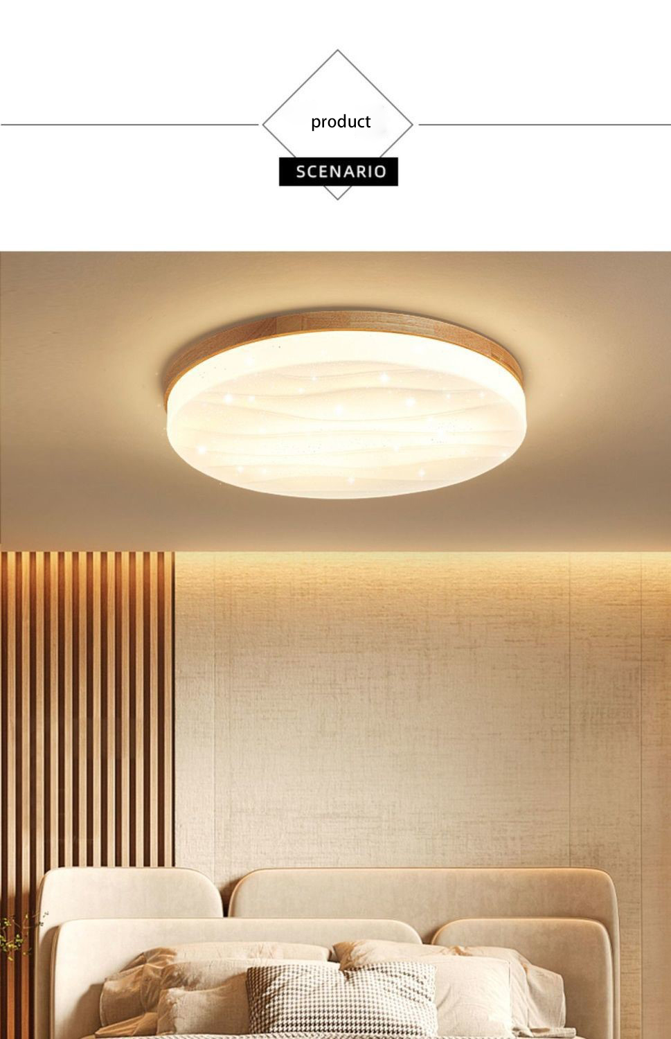 LED Ceiling Lamp Modern Wooden Shining Stars Lampshape Ceiling Lights(WH-WA-60）