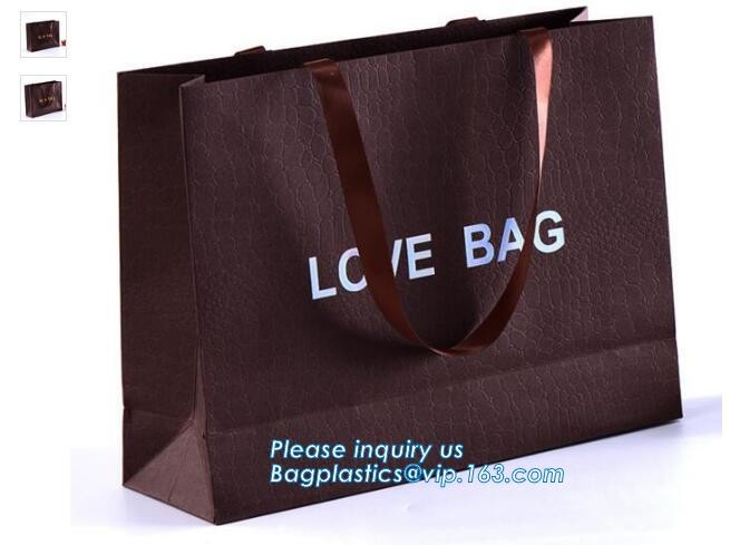 Luxury paper bags with handles Different Sizes,250gsm art paper shopping carrier bag custom printing with handle rope