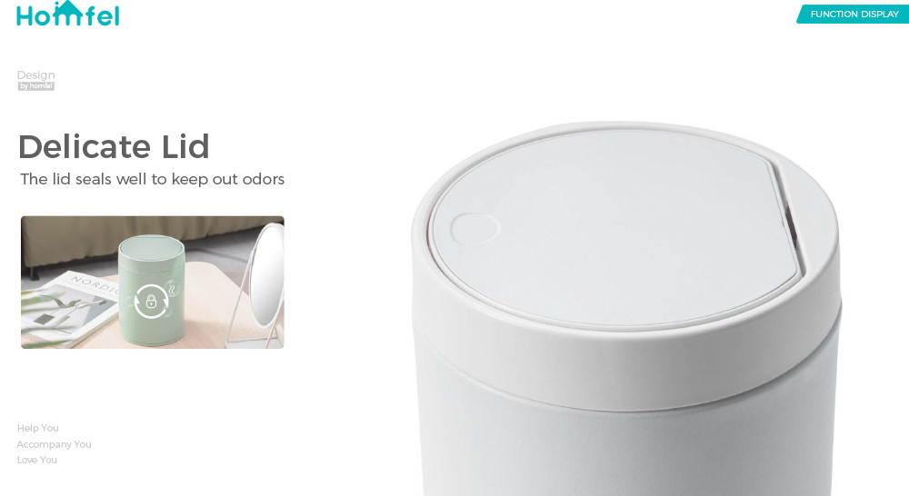 OEM Office Touch Garbage Can Waste Bin 3L Desktop Mini Stainless Steel