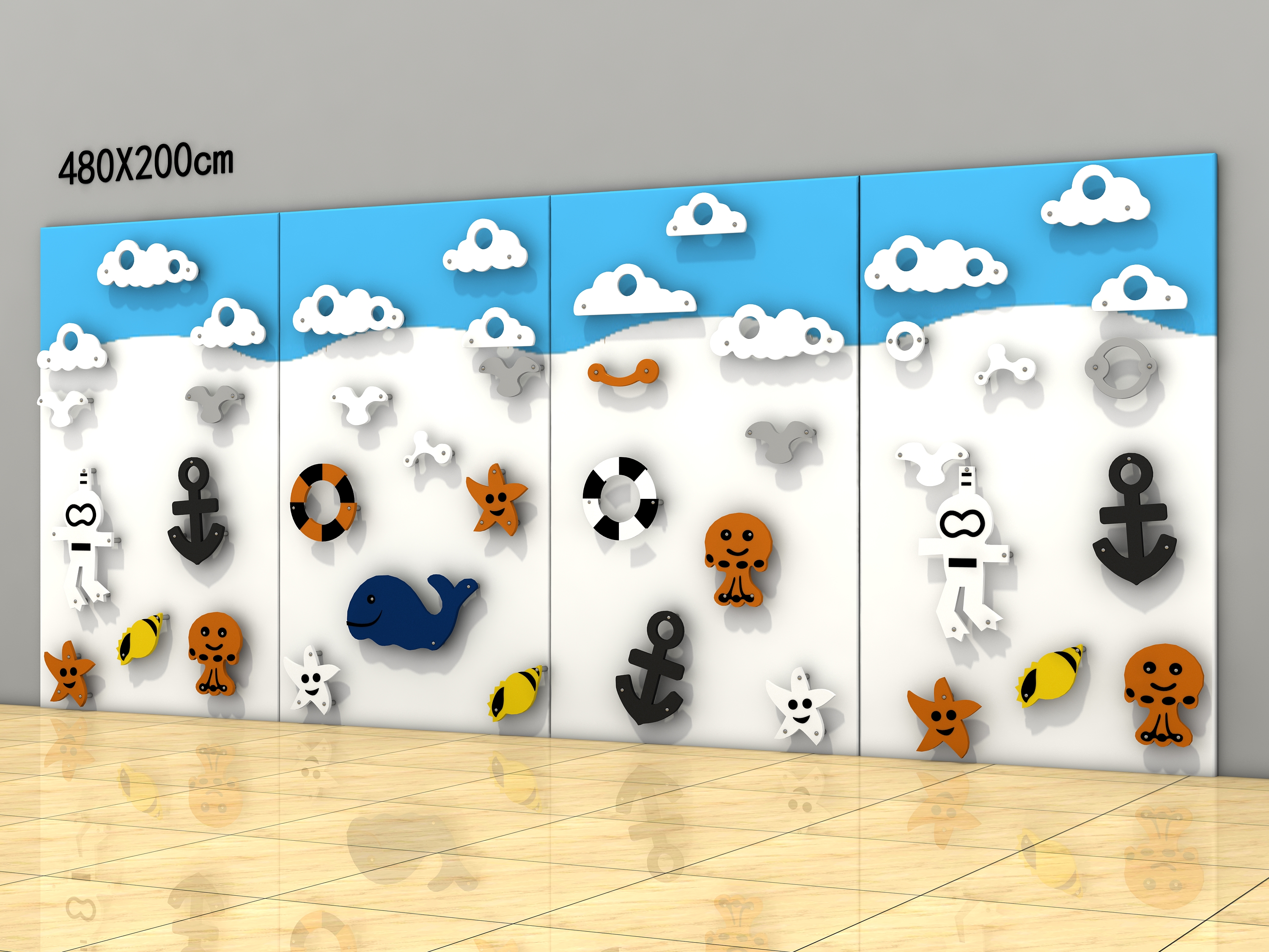Kids Rock Climbing Wall for Indoor Gym Climbing Equipment NO Inflatable