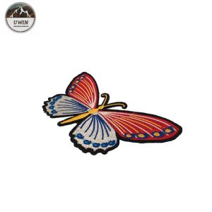 Butterfly Iron On Embroidered Patches Stick On Style With Merrowed / Heat Cut