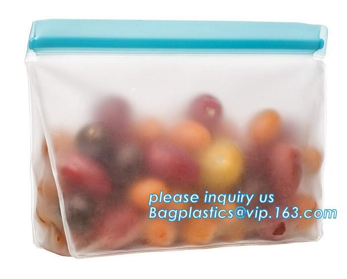 Food Grade Leakproof Fresh Large Zipper Freezer Reusable Silicone Food Preservation Storage Bags With bagplastic