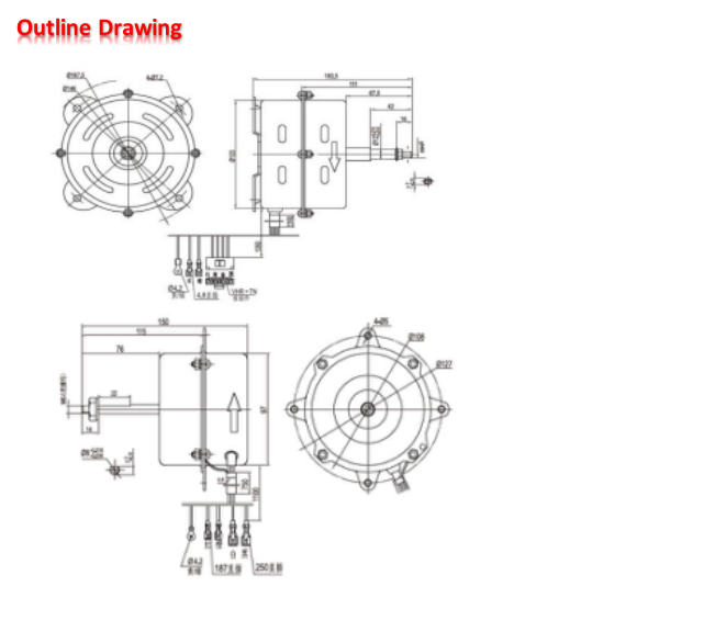 Single phase Constant Speed Air Conditioner Indoor Fan Motor , Evap Fan Motor For Egypt for Air Cooler Motor
