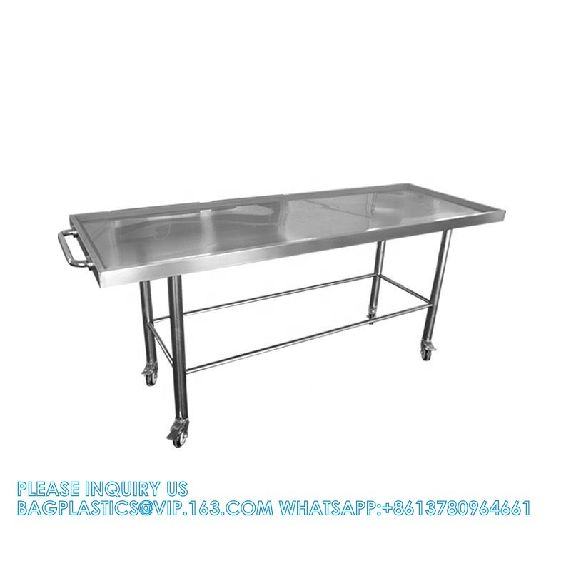 Custom Made Size 304 Stainless Steel Material Dead Body Transport Trolley Funeral Home Equipment