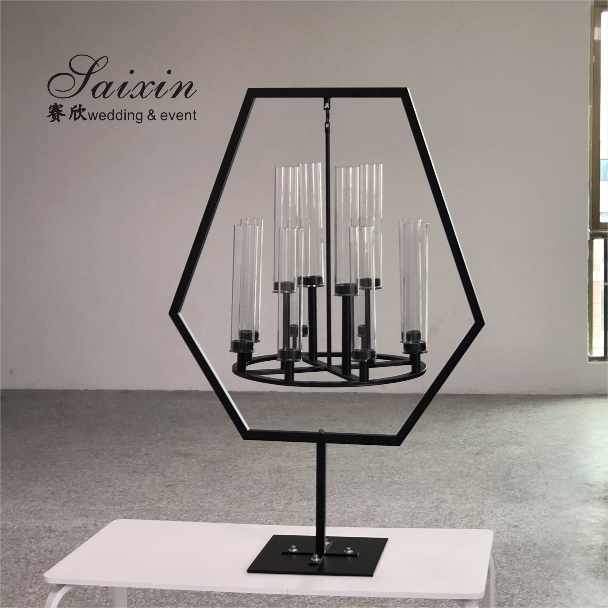 Candlestick Metal And Crystal Candelabra Chandelier Rectangular Tall 160CM