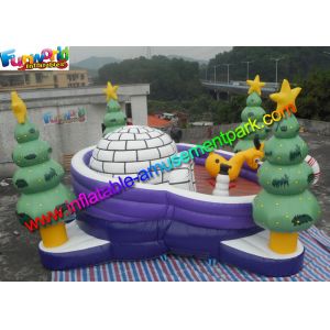 Customized Christmas Snowman Inflatable Dome Bouncer Jumping House With Tree
