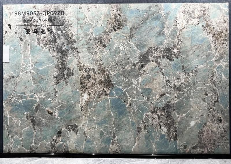 Acid-Resistance Green Water-Proof 900x1800x9mm Outside Floor Porcelain Glazed Polished Tile For Rebuilding and Shopping Mall