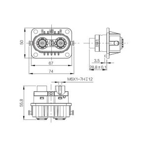 150A EV Battery Connector IP6K9K Electric Plug Socket Secondary Lock Function