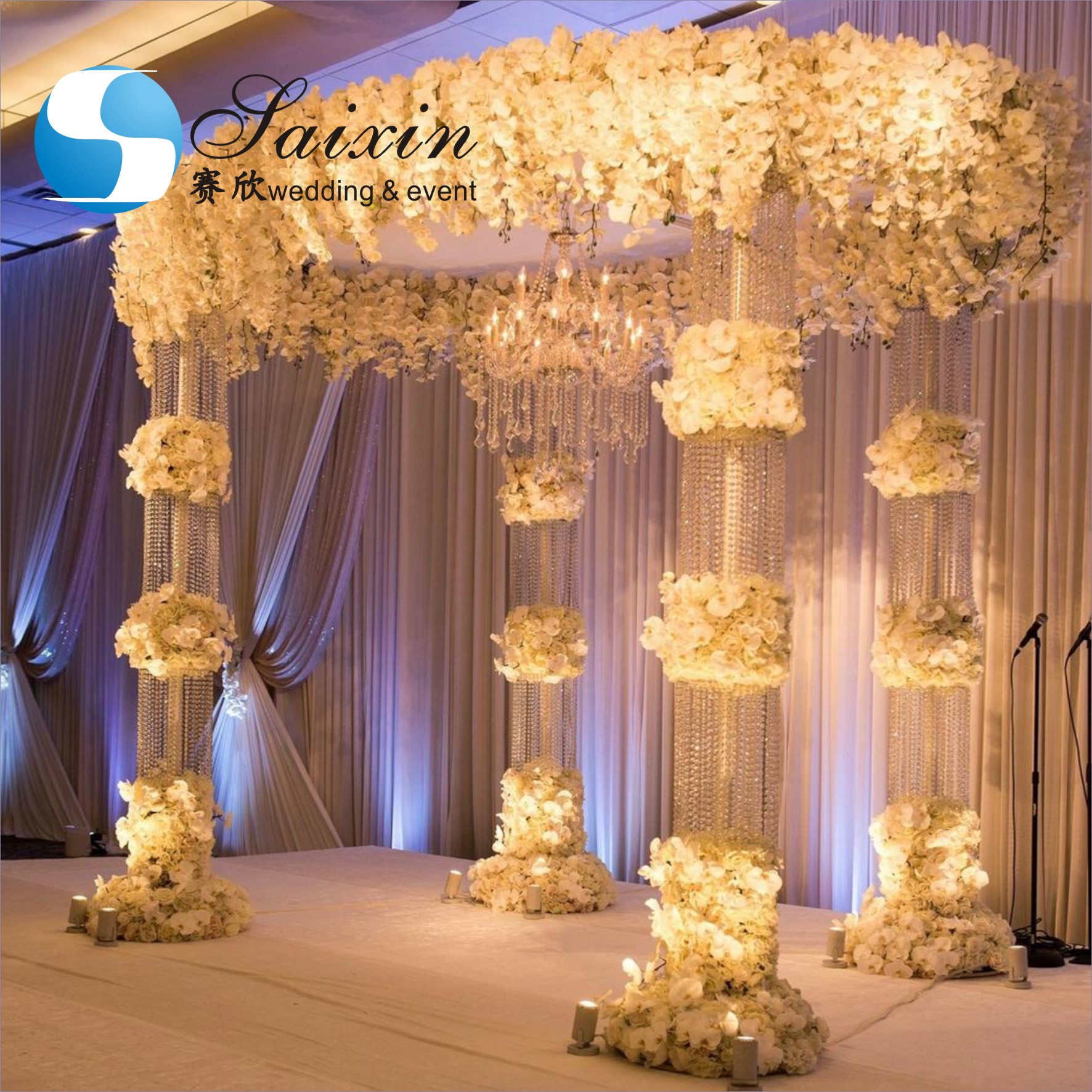 ZT-220H Wedding event decoration chuppah acrylic mandap pillars
