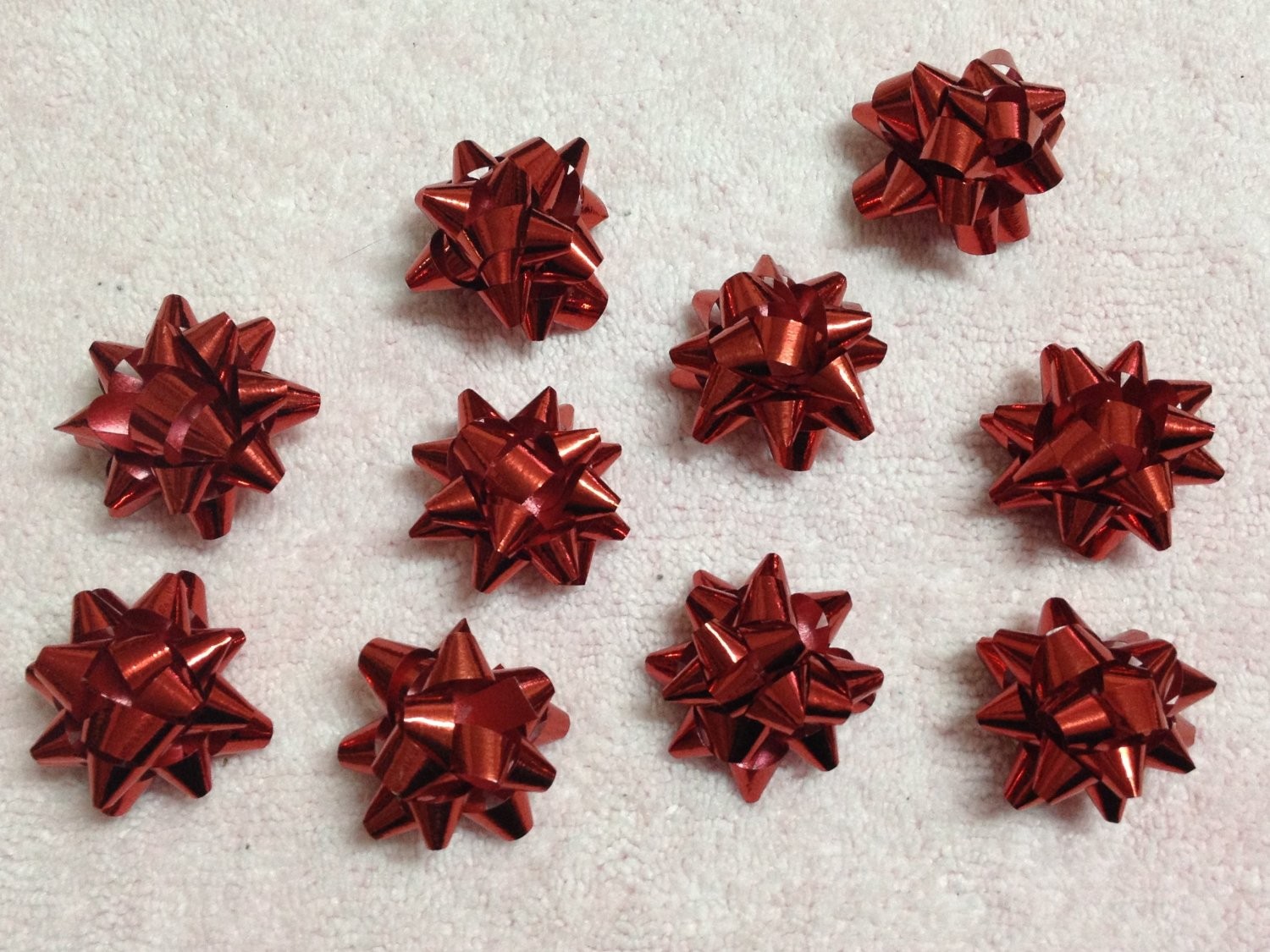 Professional Metallic and Holographic Mini Gift star bow 3 / 4" diameter , 3mm width