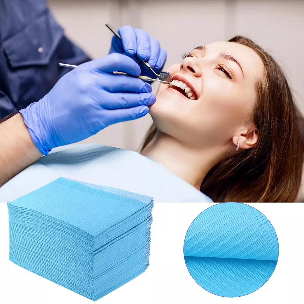 13g PE Film Disposable Dental Bibs Resist Soak Through