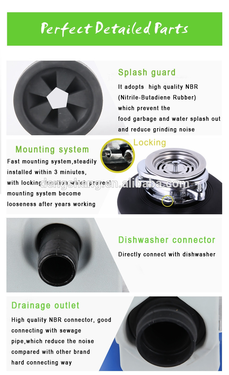 detailed parts of DSW560 food waste disposer