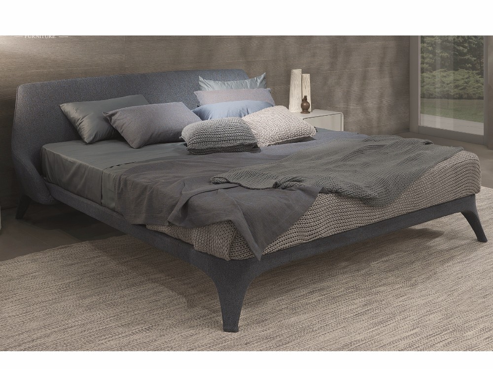 Bed Designer Furniture Cream White Modern Leather Bed ZZ-BD017