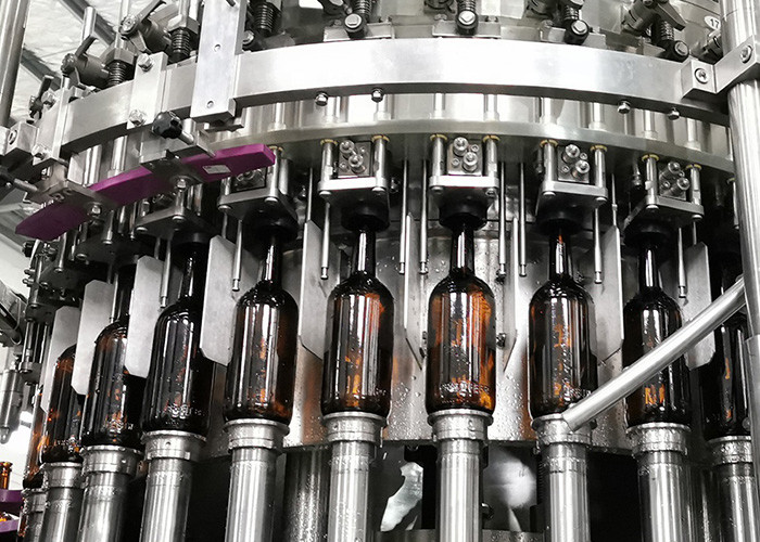 SUS304 Robotized Automatic Wine Filling Machine With rotary washing function
