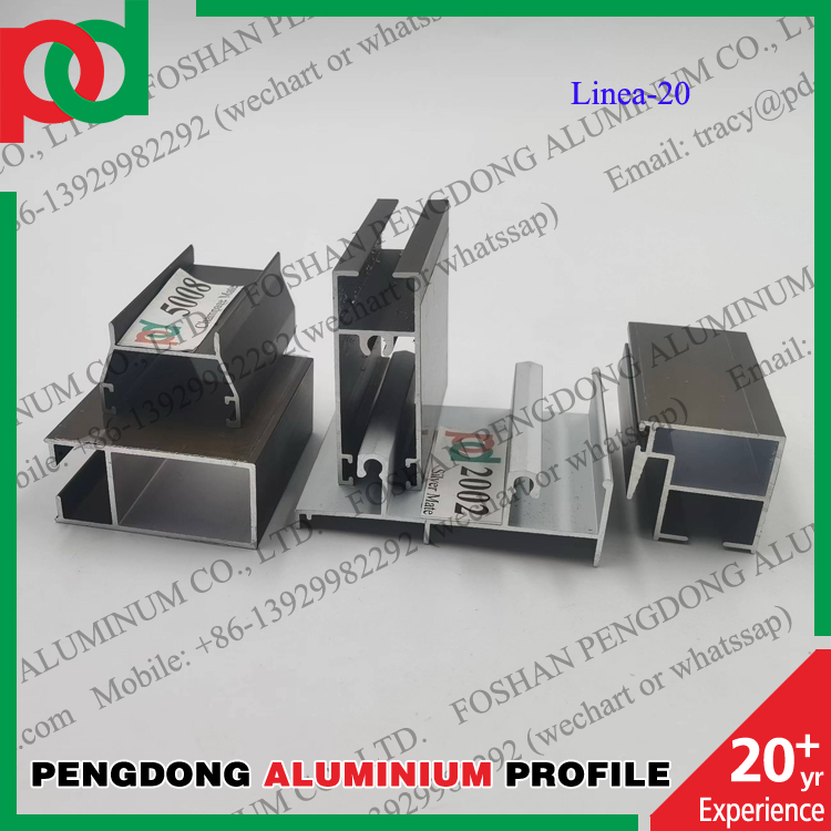 Anodized 6 Meters Length Aluminium Window Profiles For Bolivia And Chile Series L20