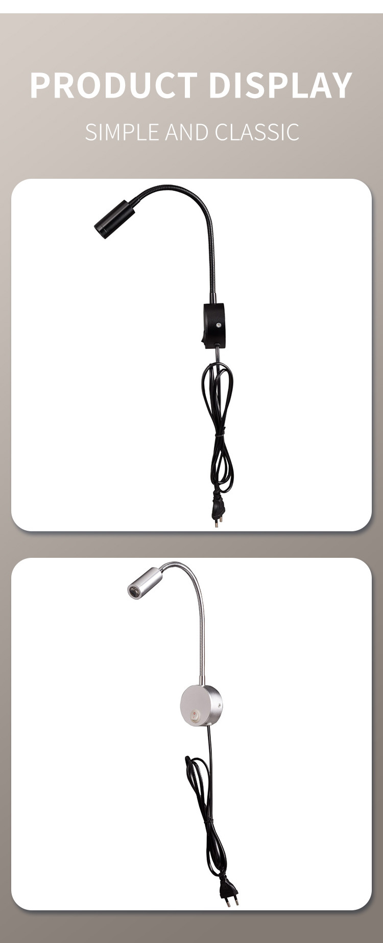 Led hose reading spotlight 220V Anglo American European wall spotlight led hose spotlight plug-in
