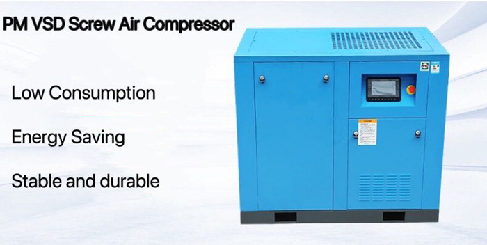 Small Size Electric Screw Compressor Variable Speed Drive Oil Lubricated 8bar 10bar