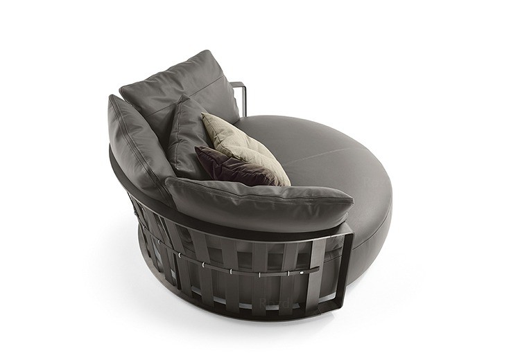 Detachable Custom Sofa Bed Italy Round Large Grey Black Cowhide Sofa Bed Furniture