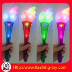 Plastic Portable Flashing red, Yellow, Blue, Green LED Torch Flashlight