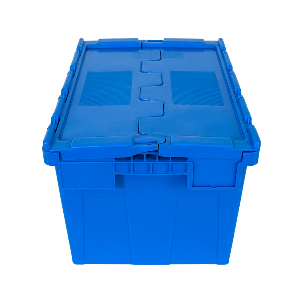 Transport Attached Lid Tote Container with Plastic Moving Crate in Customized Color