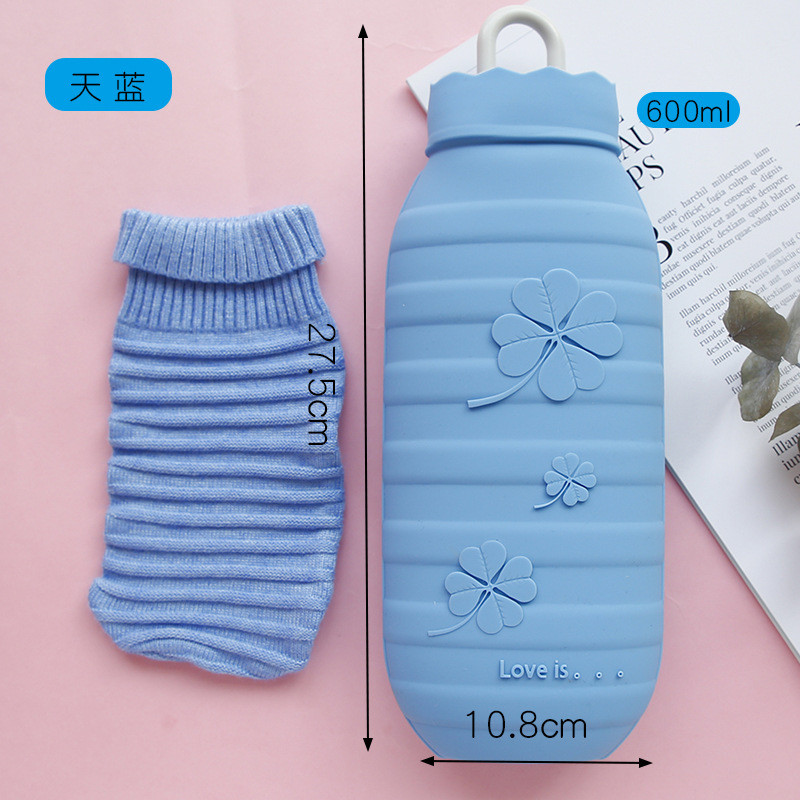 Leak Proof Screw Cap Classic Silicone Hot Water Bottle For Menstrual Bed Warming