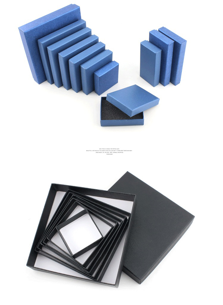 Varnished Kraft Paper Cardboard Jewelry Gift Boxes Bulk For Necklace Presentation Packaging