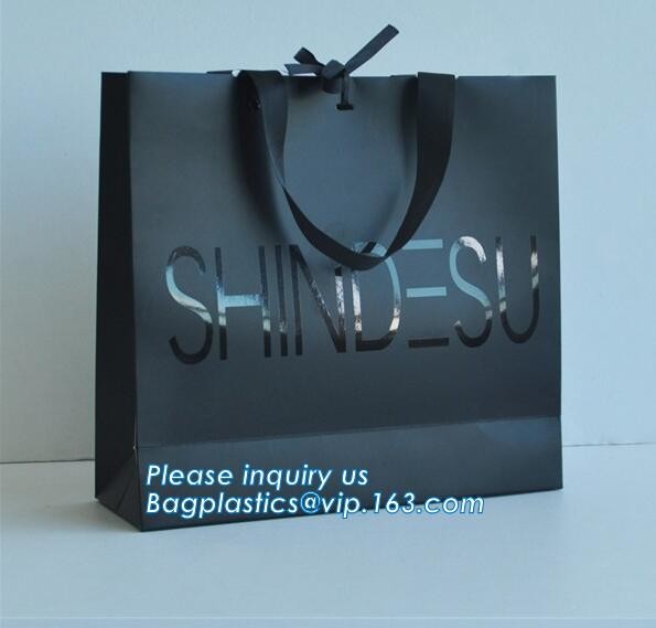 Luxury paper bags with handles Different Sizes,250gsm art paper shopping carrier bag custom printing with handle rope
