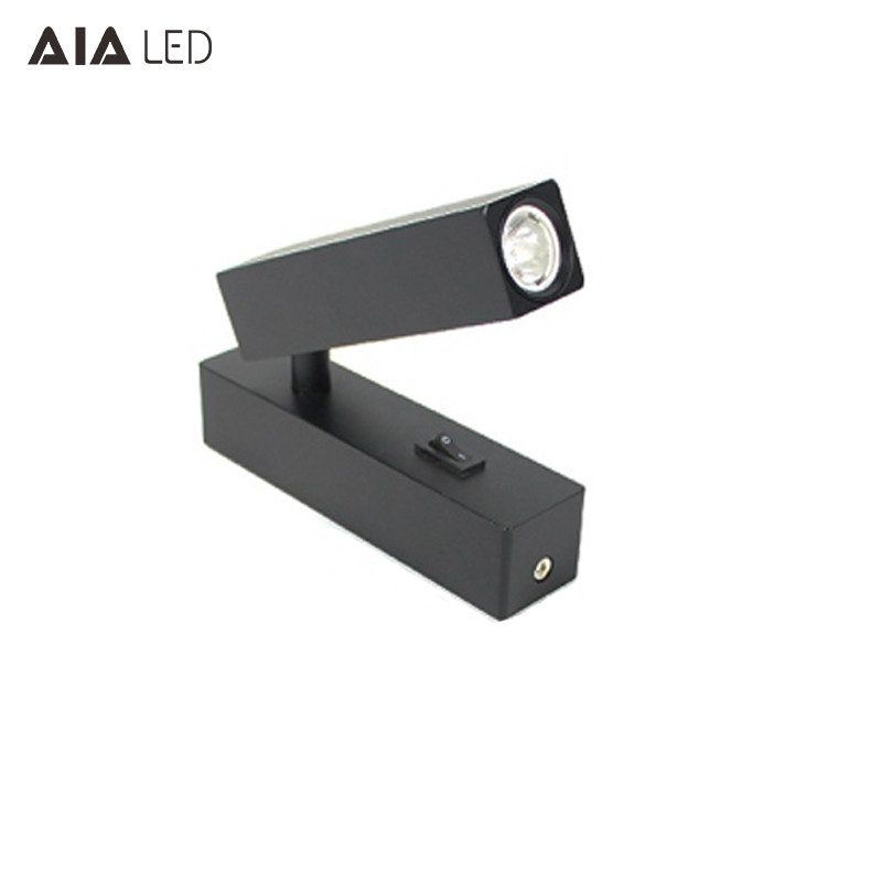 Surface mounted hotel wall reading light 3W flexible headboard wall lamp dimmable led bedside wall light