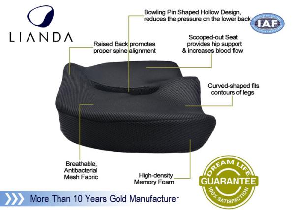 Coccyx Comfort Memory Foam Seat Cushion Reliving Back And Tailbone Pain For Car