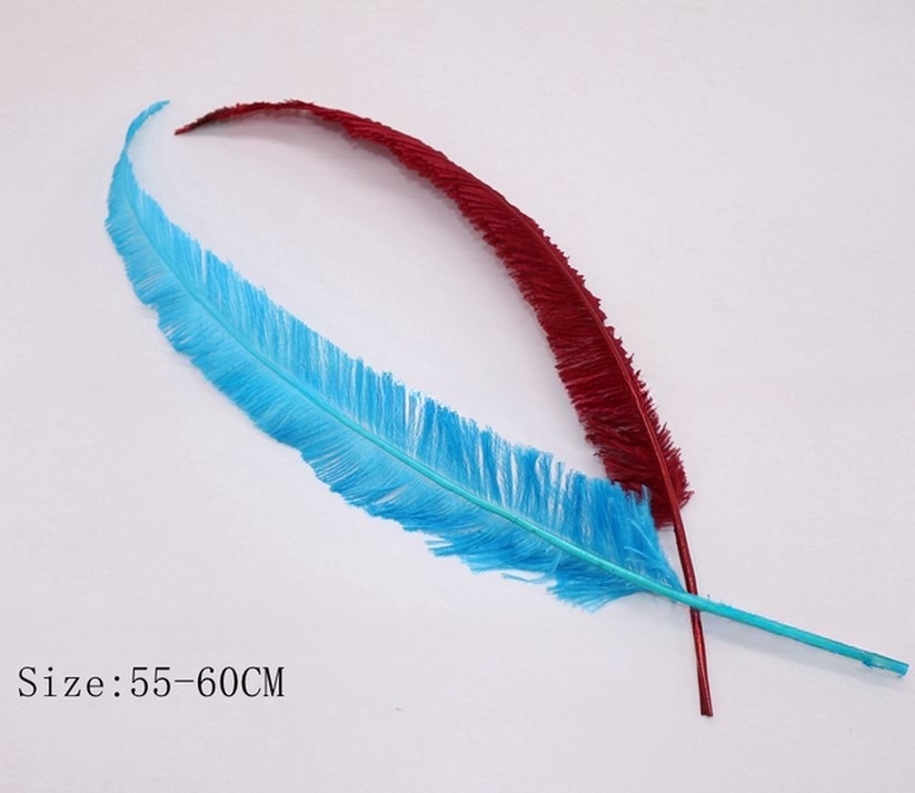 45-50cm Hat Making Millinery Feather , Nandu Plumes Striped Ostrich Feather