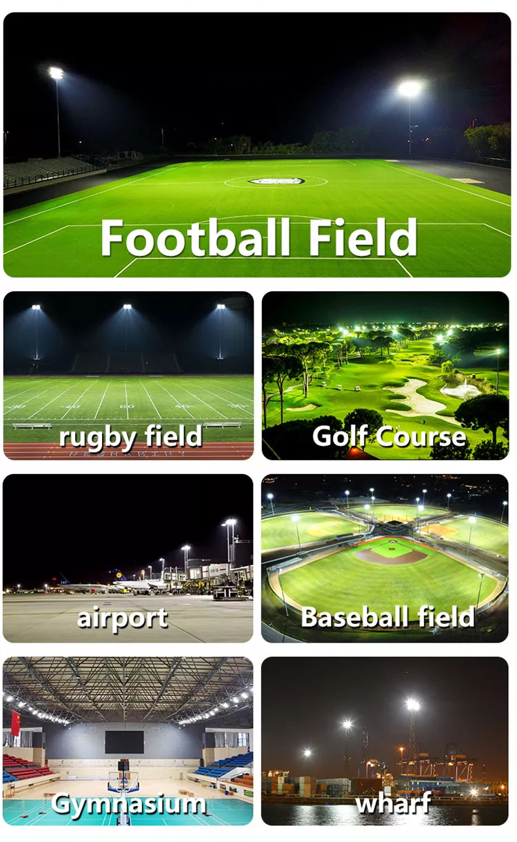 Dimming 500W LED High Mast Light 277V Sports Flood Lights For Park Squares