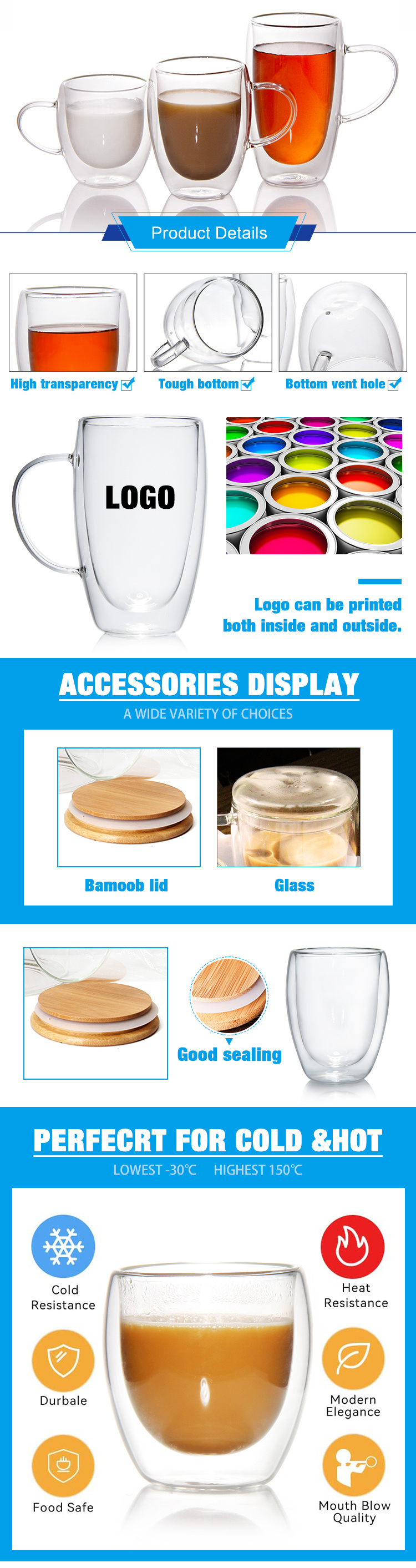 High Quality 80ml/150ml/250ml/350ml/450ml/600ml Espresso Latte Milk Tea Drinkware