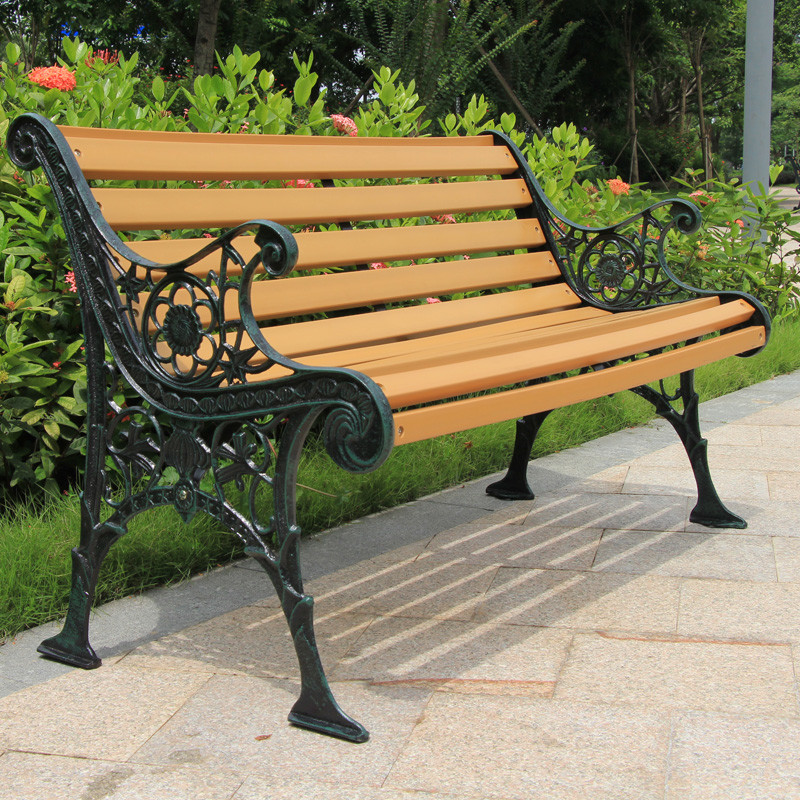 Bao Tuo outdoor thickening of cast iron park chairs lounge chairs red 1.8 meters BTC-017
