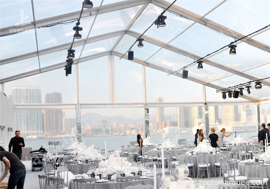 Decoration Outdoor Aluminum Wedding Reception Tents Colorful Lighting / Lining